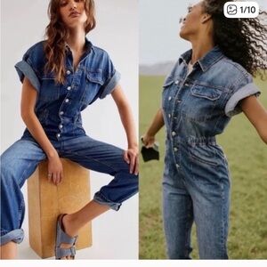 Free people We the free denim jumpsuit size L